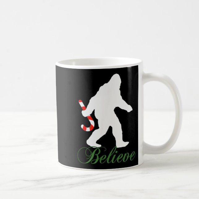 Caneca De Café Pé Grande Sasquatch Yeti Acredite em Candy Cane Na (Direita)