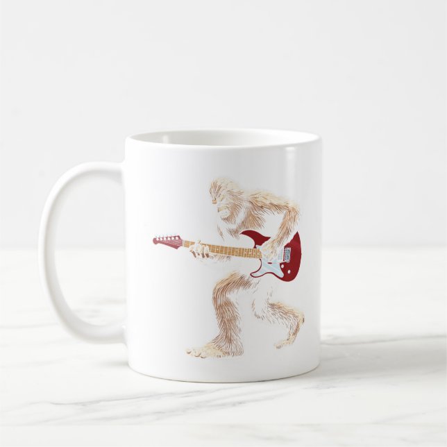 Caneca De Café Pé Grande tocando guitarrista elétrico à esquerda (Esquerda)
