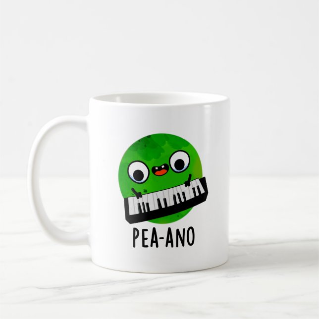 Caneca De Café Pea-ano Funny Music Veggie Pea Pun (Esquerda)