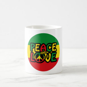 Caneca De Café PEACE and LOVE, estilo reggag