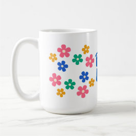 Caneca De Café Peace and Love Floral Mug