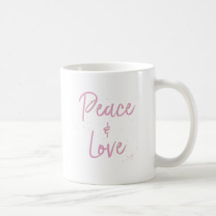 Caneca De Café PEace-and-Love-Pink