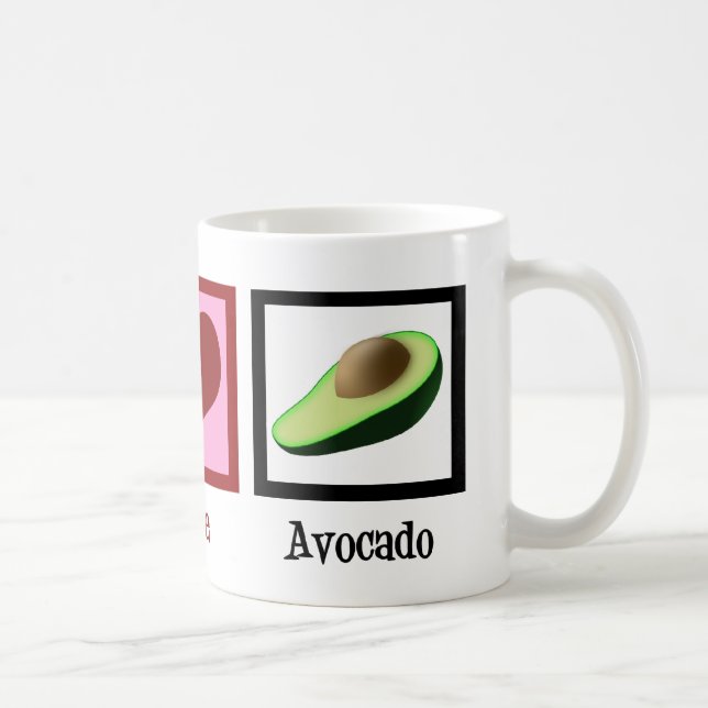 Caneca De Café Peace Love Avocado (Direita)