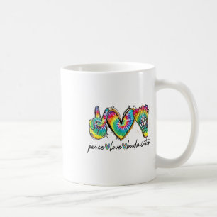 Caneca De Café Peace Love Badminton Engraçado Tie Dye Badminton L