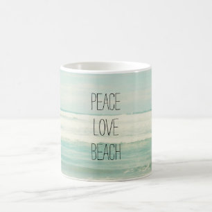 Caneca De Café Peace Love Beach