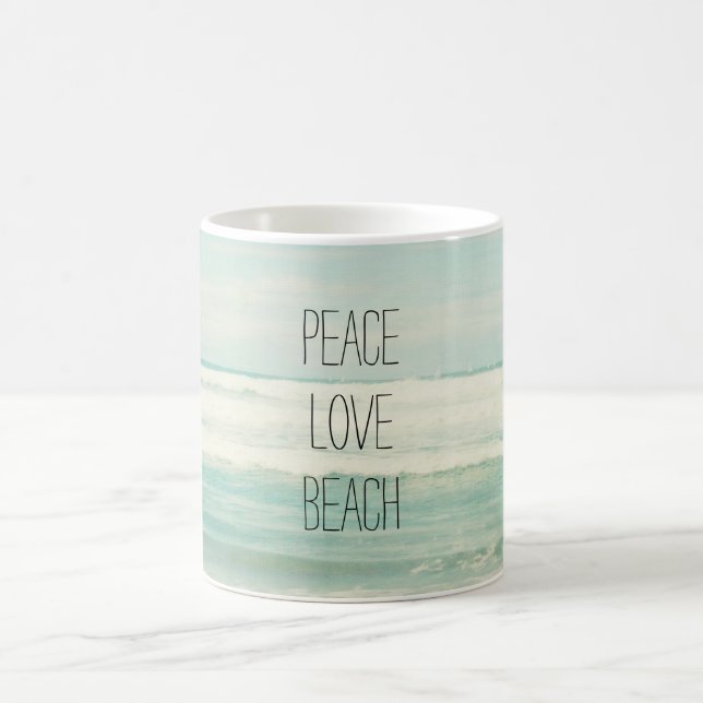 Caneca De Café Peace Love Beach (Centro)