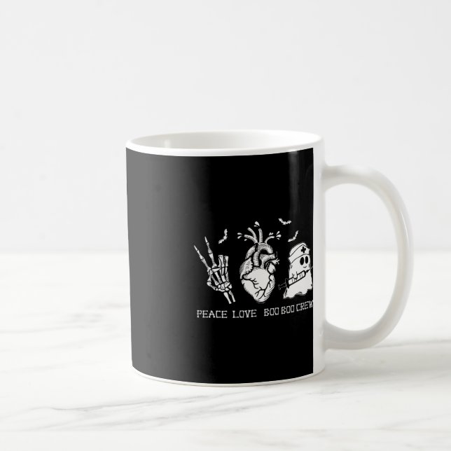 Caneca De Café Peace Love Boo Boo Crew Nur (Direita)