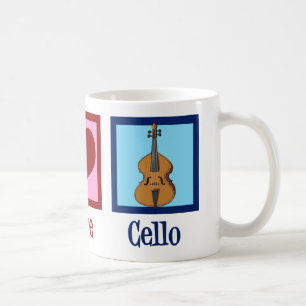 Caneca De Café Peace Love Cello Cute Cellist