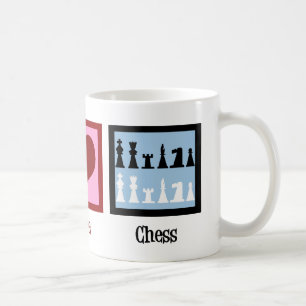 Caneca De Café Peace Love Chess
