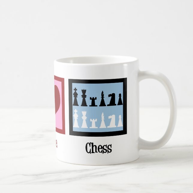 Caneca De Café Peace Love Chess (Direita)