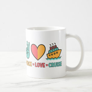 Caneca De Café Peace Love Cruise Vacing