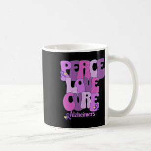 Caneca De Café Peace Love Cure Heimerheimer: Consciencialização P