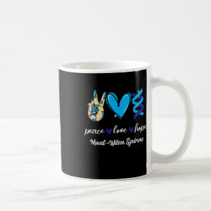 Caneca De Café Peace Love Cure Mowat-wilson Syndrome Blue Ribbon