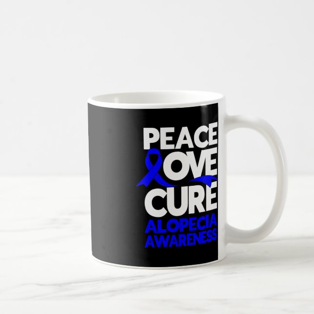 Caneca De Café Peace Love Cure Support Alopecia Sensibilização Fr (Direita)