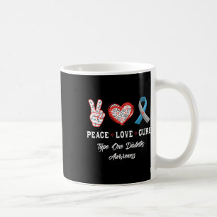Caneca De Café Peace Love Cure Type One Diabetes Awarness Men Wo