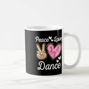 Caneca De Café Peace Love Dance Leopard Print Women Mãe Raparigas