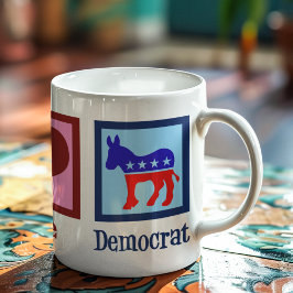 Caneca De Café Peace Love Democrat
