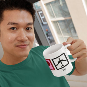 Caneca De Café Peace Love Fly