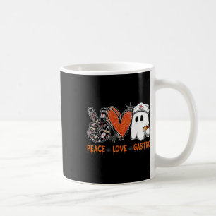 Caneca De Café Peace Love Gastro-Fantasma Enfermeira Gastroentero