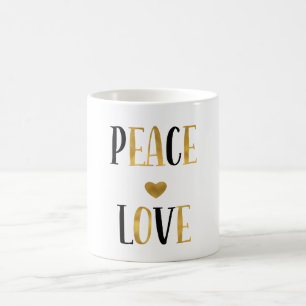 Caneca De Café Peace Love Heart