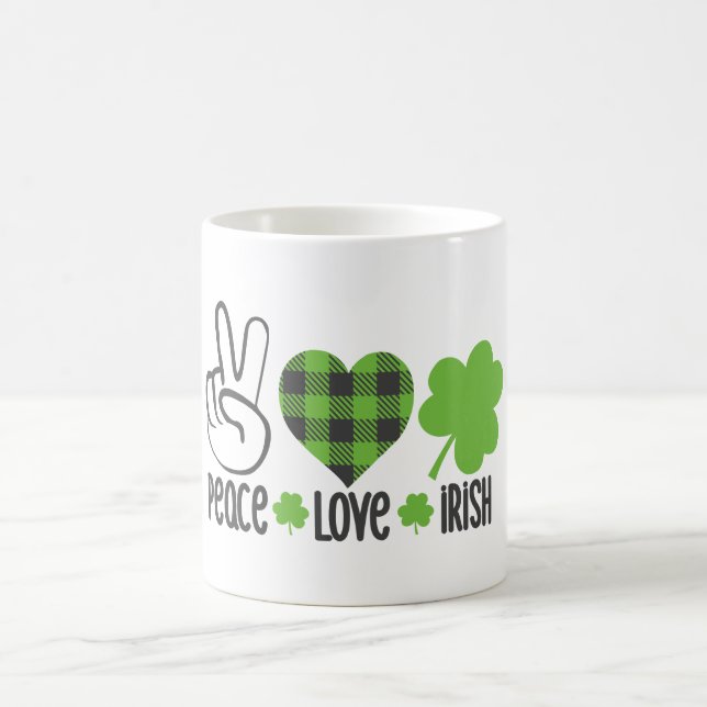 Caneca De Café Peace Love Irish-60682 (Centro)