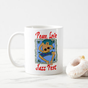 Caneca De Café Peace Love Jazz Fest add text