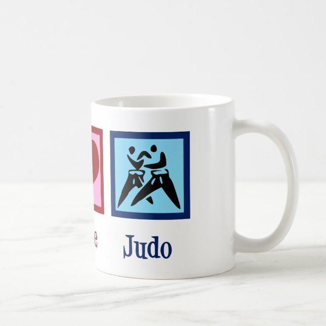 Caneca De Café Peace Love Judo (Direita)