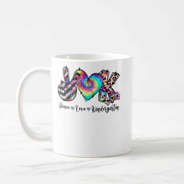 Caneca De Café Peace Love Kindergarten Professor Kinder Tea (Esquerda)