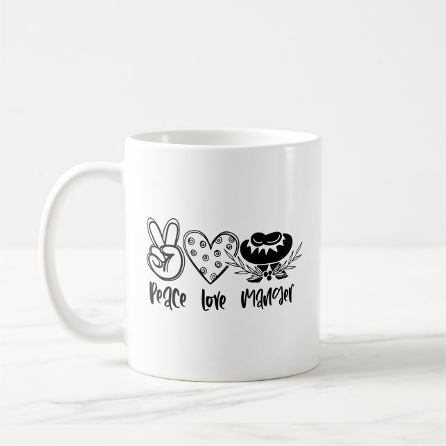 Caneca De Café Peace Love Manger Christmas (Esquerda)