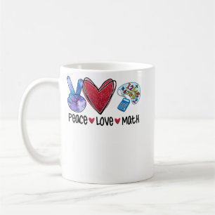 Caneca De Café Peace Love Math Engraçado Professor