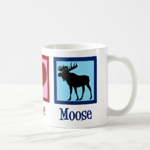 Caneca De Café Peace Love Moose
