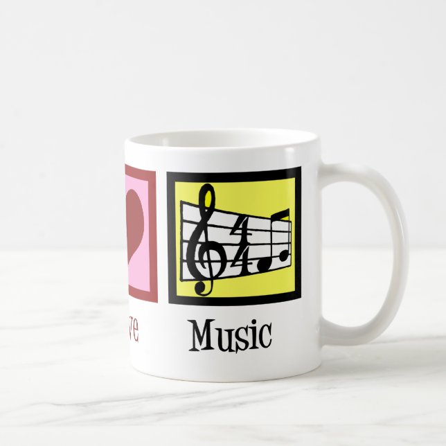 Caneca De Café Peace Love Music (Direita)