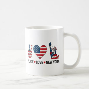 Caneca De Café Peace Love New York
