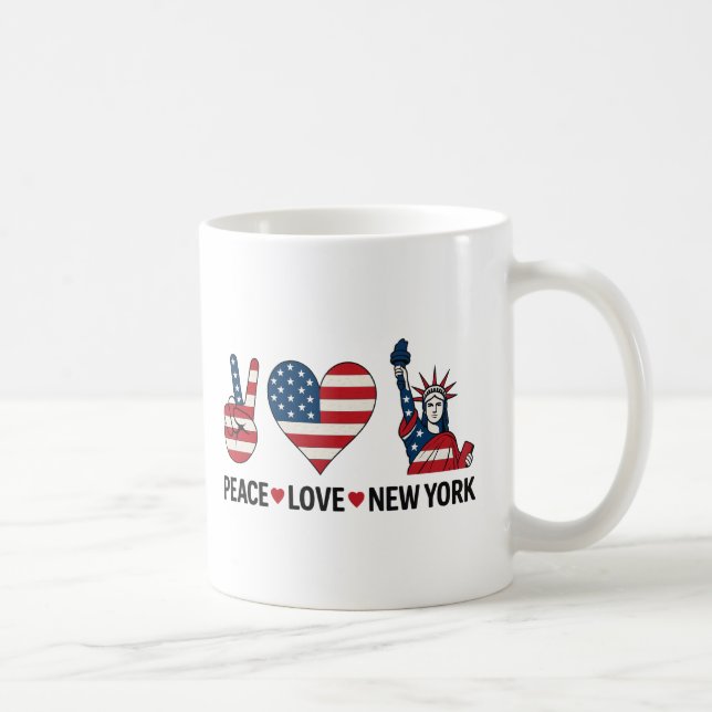 Caneca De Café Peace Love New York (Direita)
