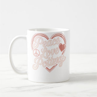 Caneca De Café Peace Love Pottery