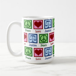 Caneca De Café Peace Love Scales of Justice Cute Lawyer Juiz