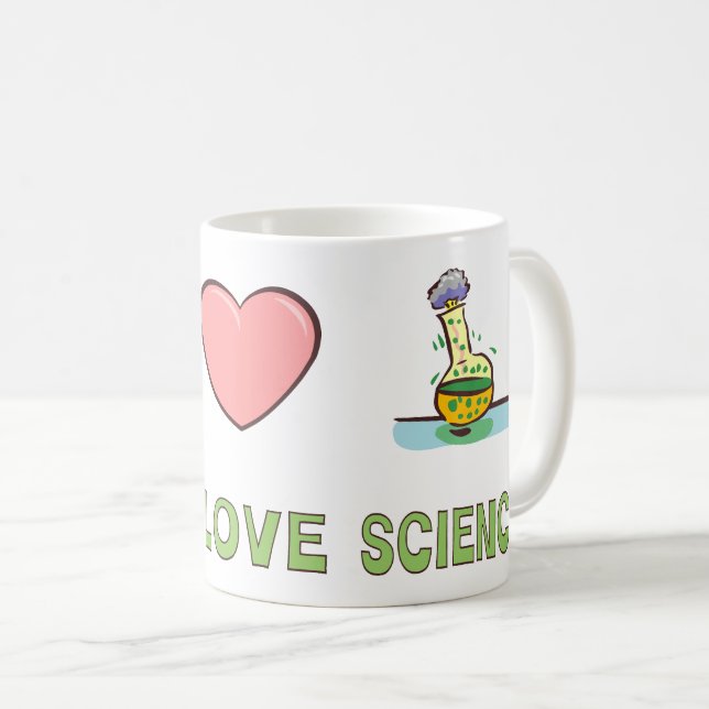 Caneca De Café Peace Love Science (Frente Esquerda)