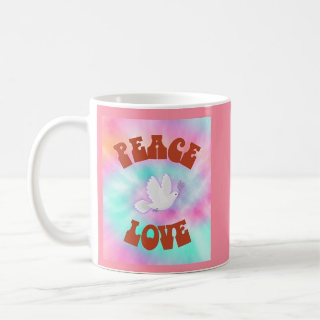 Caneca De Café Peace Love Tie Dye (Esquerda)
