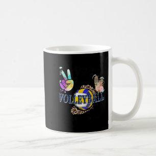 Caneca De Café Peace Love Voleibol Memaw Life Mãe Avó Leopa