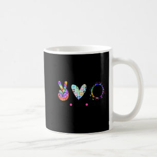 Caneca De Café Peace Love Voleibol Tie Dye Rainbow Trippy Hippi