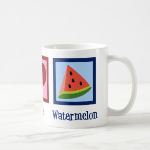Caneca De Café Peace Love Watermelon