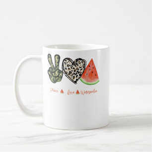 Caneca De Café Peace Love Watermelon Happy Watermelon Day Fruta M