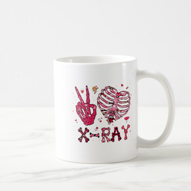 Caneca De Café Peace Love X Ray Valentine  (Direita)