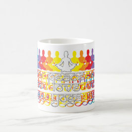 Caneca De Café Peace Love Yoga Rainbow Intentions Coffee Mug