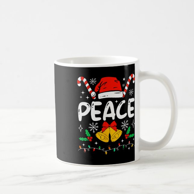 Caneca De Café Peace Matching I Come In Peace Couples Santa Hat C (Direita)