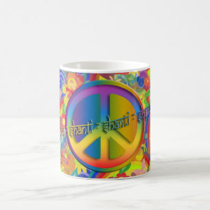 Caneca De Café Peace Om Shanti floricultura