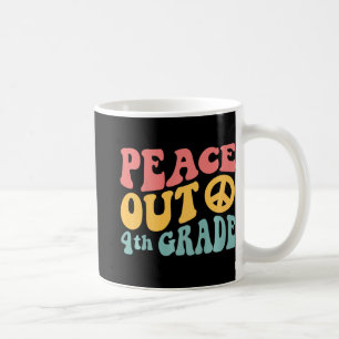 Caneca De Café PEACE Out 4º ano - Retro Funny 70's Último Dia de
