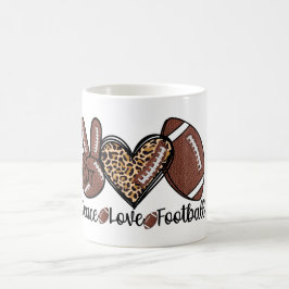Caneca De Café Peace Peace Love Football USA – Patriotic Sports