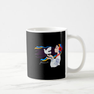 Caneca De Café Peace pomve girl apóia a Ucrânia e mantém-se firme