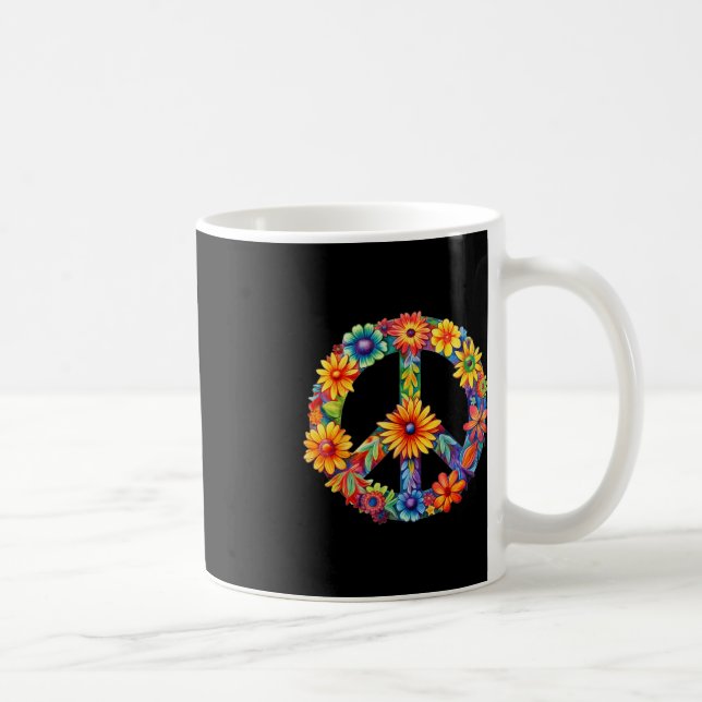 Caneca De Café PEACE SIGN LOVE 60s 70s Groovy Hippie Costume Hall (Direita)